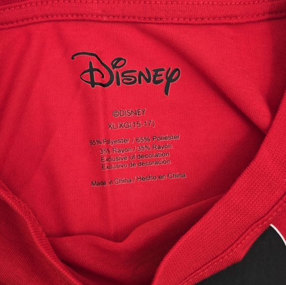 Disney Graphic Red Tee Mikey & Pluto Size XL (15-17) - Picture 4 of 7